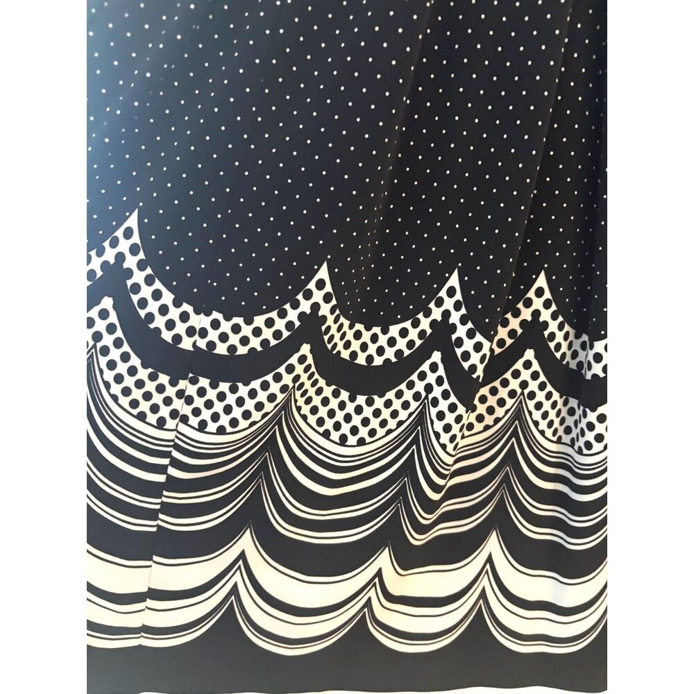 Jones New York Polka Dot Midi Dress Ruched Waist V Neck Jersey Knit Size 6 - Picture 4 of 5